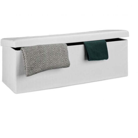 Banquette de rangement pliable tissu lin