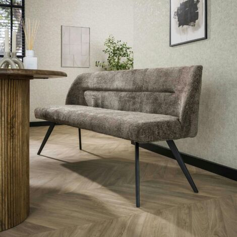 Banquette de salle à manger en velours texturé taupe 180 cm MELBOURNE