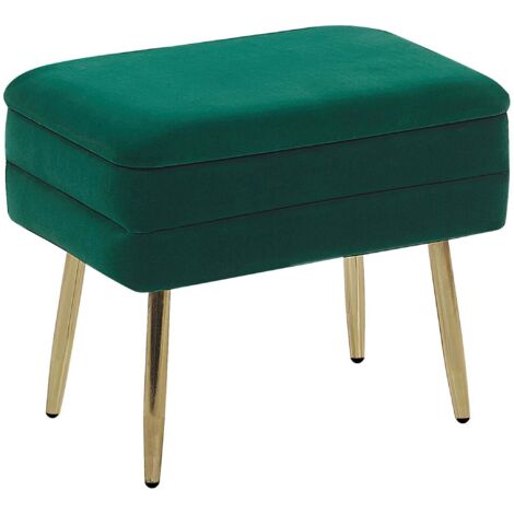 Banc D’intérieur Dayton – Velours Vert, Pieds Dorés, Style Glamour (neuf, 2 Ans De Garantie)