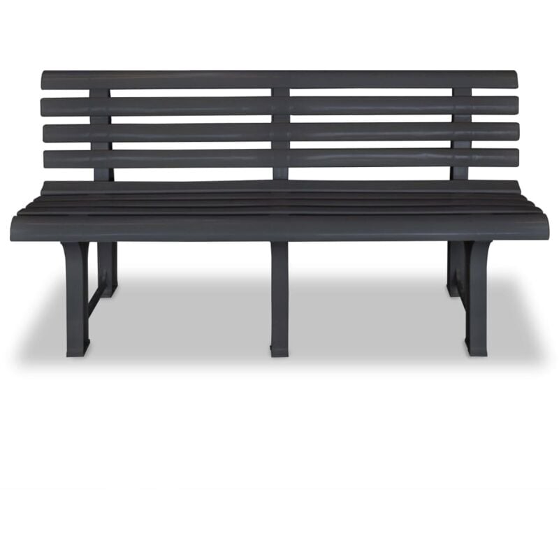 Inlife Banc de jardin 145,5 cm Plastique Anthracite