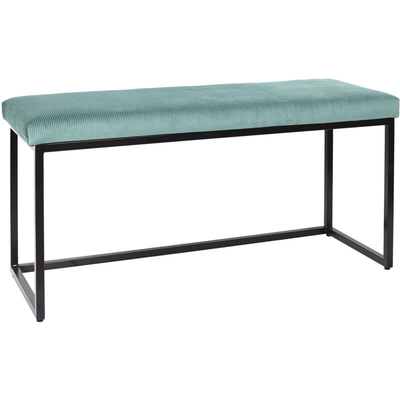 The Home Deco Factory - Banc Giulia Bleu Velours Cotele Home Deco Factory