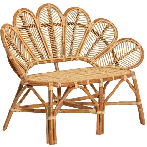 MADE IN MEUBLES Banquette fleur en rotin Rattan