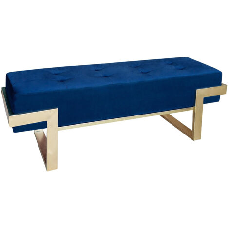 Banquette Istanbul Velours Bleu Pieds Or