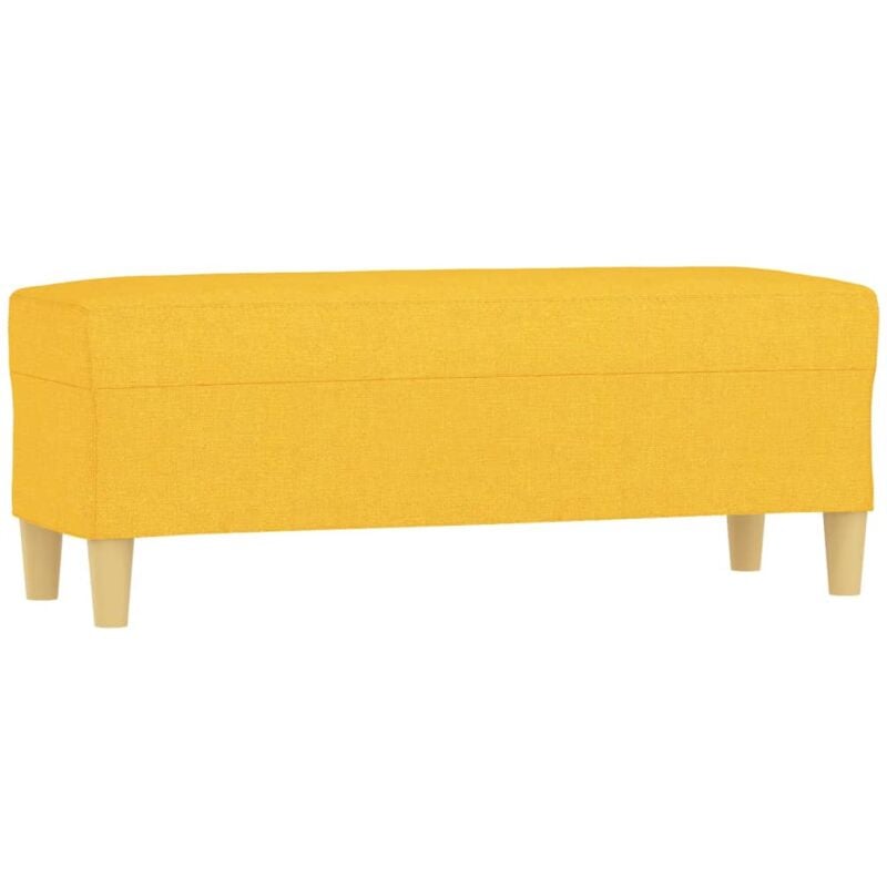 Banquette multifonctionnelle banc d'entrée bout de lit 100 x 35 x 41 cm tissu jaune DEC024675