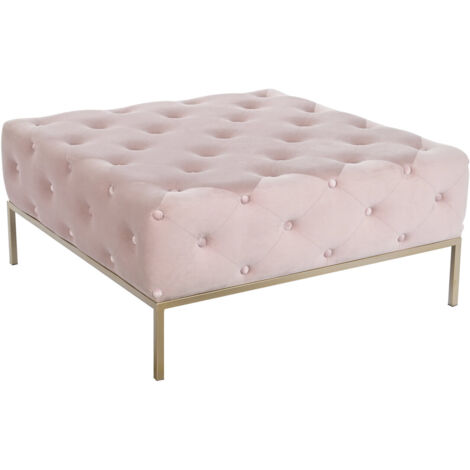 Banquette Polyester Métal 100X100X45 Capitone Rose