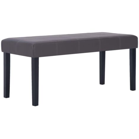 Banquette pouf tabouret meuble banc 106 cm gris synthétique