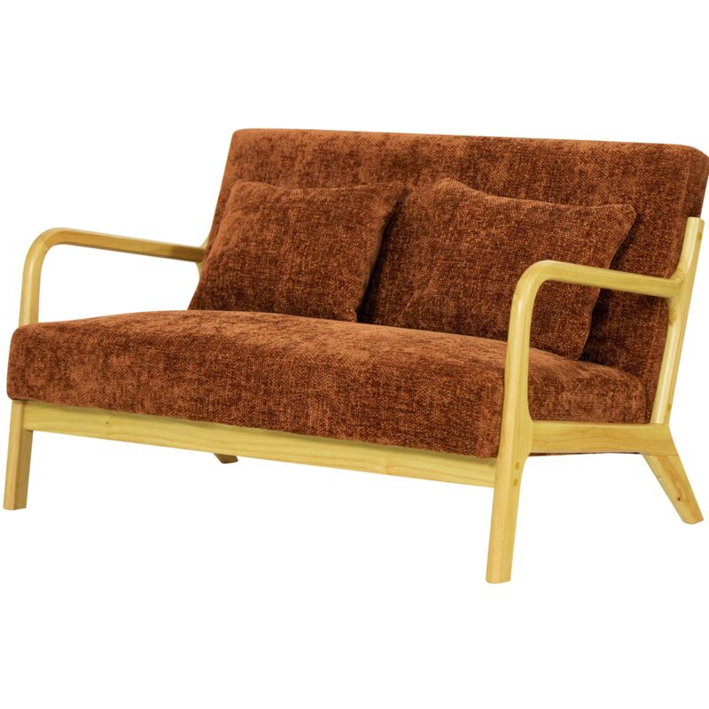 Banquette Scandinave 2 places en Bois et Tissu