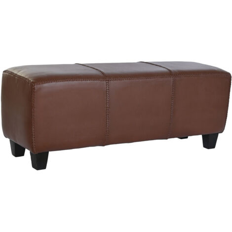 Banquette Teck Cuir 120X41X46 Marron