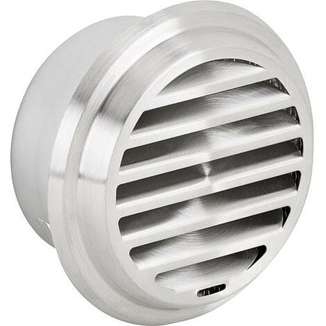 Banyo – Grille d'aération VMC inox 100 mm – Moustiquaire intégrée – Diamètre extérieur 134 mm – Ventilation efficace pour sanitaires et chauffage
