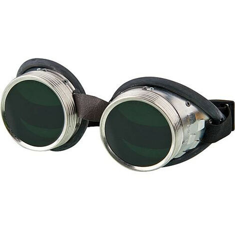 Banyo – Lunettes de soudeur en aluminium – Protection DIN 5 – Verre ø 50 mm – Fentes de ventilation pour circulation d'air – Support en caoutchouc