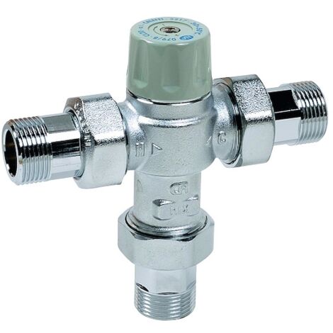 Banyo – Mitigeur thermostatique anti-brûlure 15x21M – Laiton chromé – Clapets anti-retour et filtres – Pour chauffe-eaux électriques - MT521715