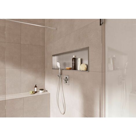 Banyo – Niche à encastrer en inox 900 x 300 mm – Profondeur 100 mm – Installation verticale/horizontale – Rangement mural esthétique