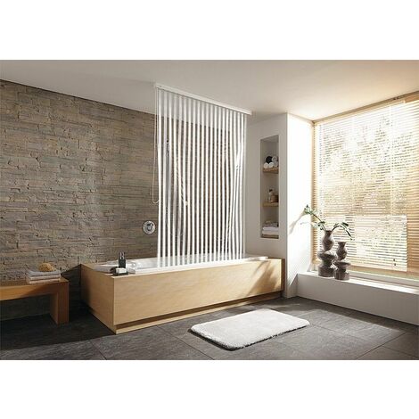 Banyo – Rideau de douche roulant 240 cm – 100% vinyle – Installation rapide au mur ou plafond – Protection optimale contre l'humidité