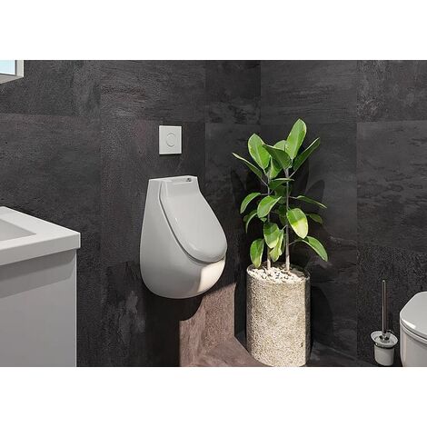 Banyo – Urinoir céramique blanche NUVOLA pour installation suspendue – Fixations incluses – Alimentation cachée – Dimensions 355x550x290mm