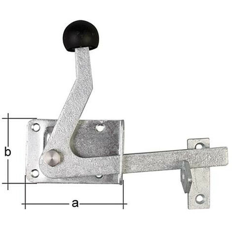 Banyo – Verrou à deux entrées 80x55mm – Acier galvanisé pour extérieur – 4 trous de fixation – Résistant aux intempéries