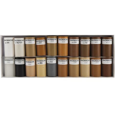 BAO Weichwachs Halbstangen 20 Farben, Holzkitt, Holzwachs, Parkett, Laminat