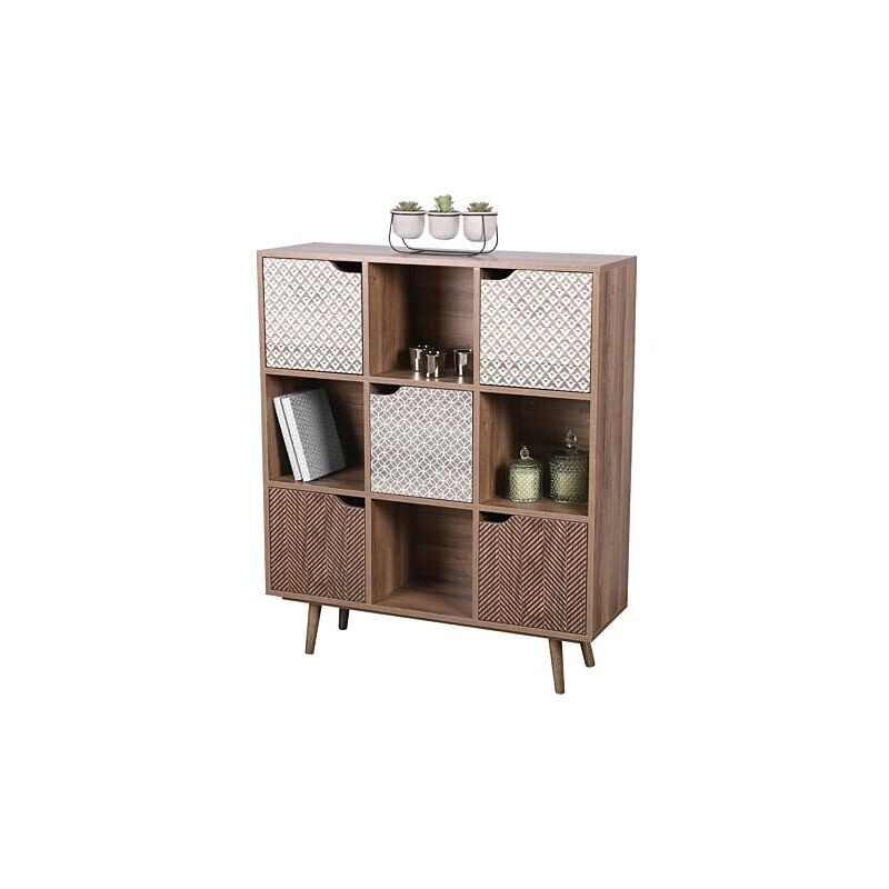 Urban Living - Bibliothèque 9 Casiers Marron Atmosphera