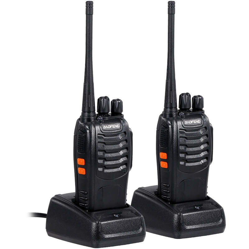 BF-888S UHF 400-470MHz FM Transceiver Zwei-Wege-Radio Tragbares Handheld Walkie Talkie Langstrecken 2PCS EU-Stecker,EU-Stecker, Schwarz - Baofeng