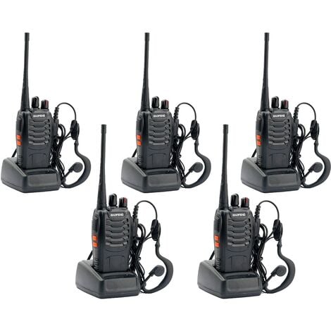 HOUSECURITY BAOFENG BF-888S UHF WALKIE TALKIES 400-470MHz RECEIVER 5 PIECES