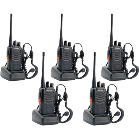 HOUSECURITY BAOFENG BF-888S UHF WALKIE TALKIES 400-470MHz RECEIVER 5 PIECES