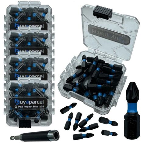 BAP 100 PC Impact Torsion PZ2 Pozi 2 Screwdriver Drill Bit + Magnetic Holder