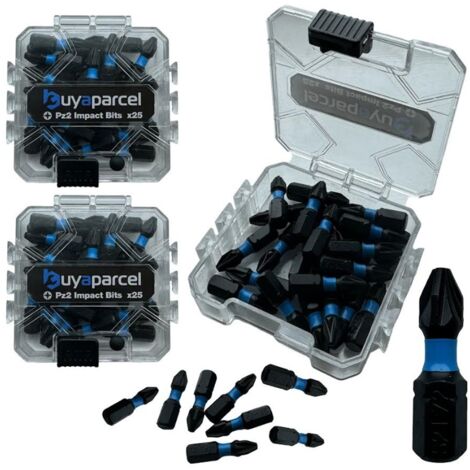 BAP 50 PC Torsion PZ2 Pozi 2 Screwdriver Set 25mm Drill Bits Impact Driver