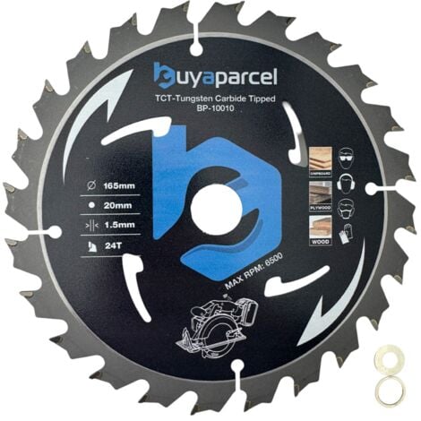 BUYAPARCEL BAP Trade Pro Circular Saw Blade 165mm X 20 24 Teeth Carbide Tipped - Long Life