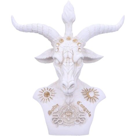 Baphomet Buste Blanc 33,5 cm - Statue décorative, sculpture en résine, décoration intérieure, pièce artistique, cadeau original