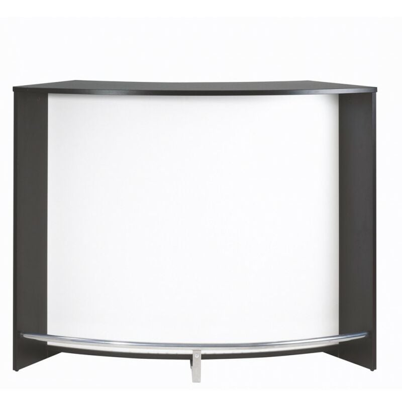 Meuble Bar Comptoir d'Accueil Noir 3 Tablettes 134,5 x 104,8 x 55,3 cm - Coloris: Blanc