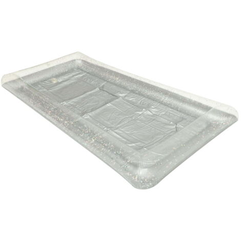 Bar à Glace Gonflable PVC Argenté 118 x 58 x 12 cm pour Buffet, Piscine et BBQ