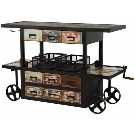 Bar Altholz 168x56x85 mehrfarbig lackiert INDUSTRIAL 17