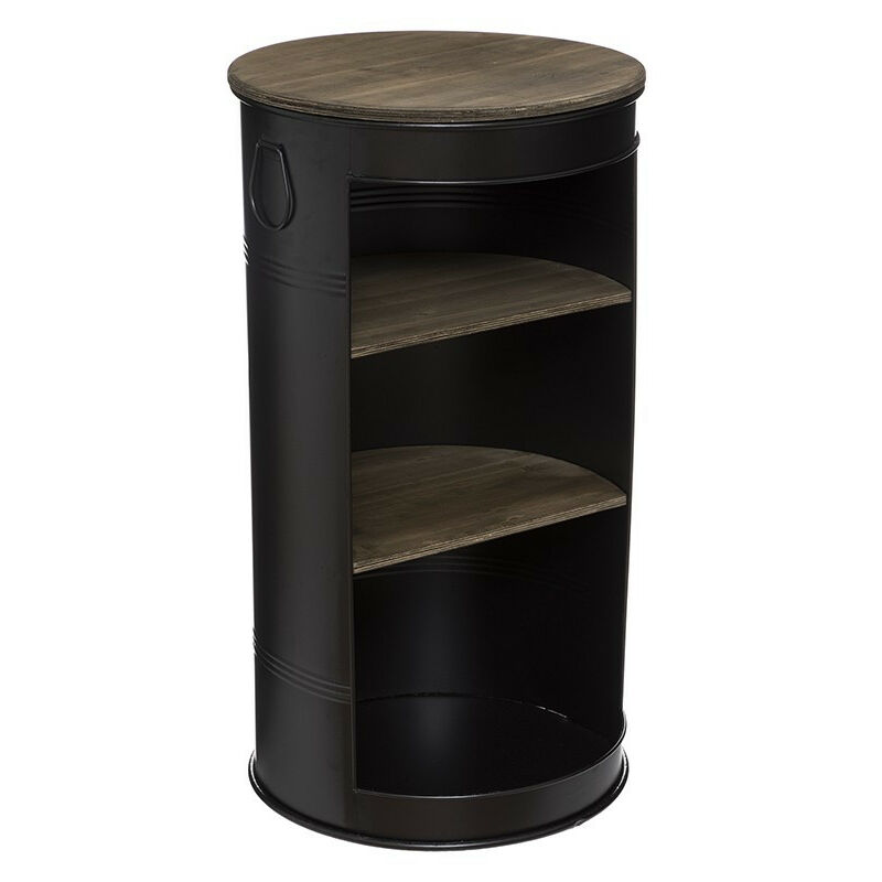 Atmosphera - Table à café en Métal Noir et Bois d 50 x h 92 cm