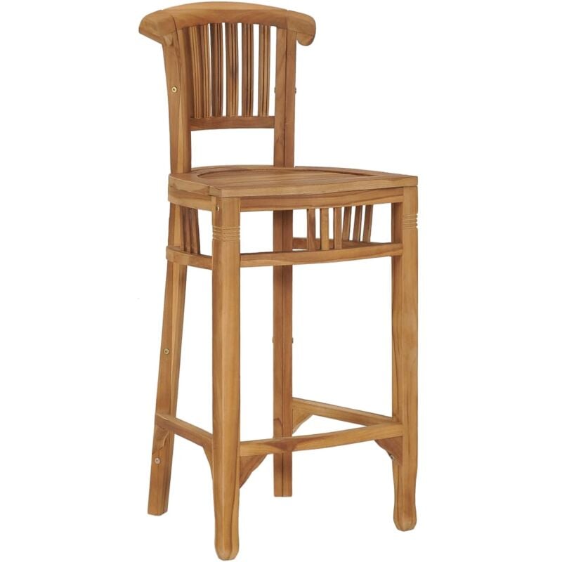 Bar Chair Solid Teak Wood Vidaxl