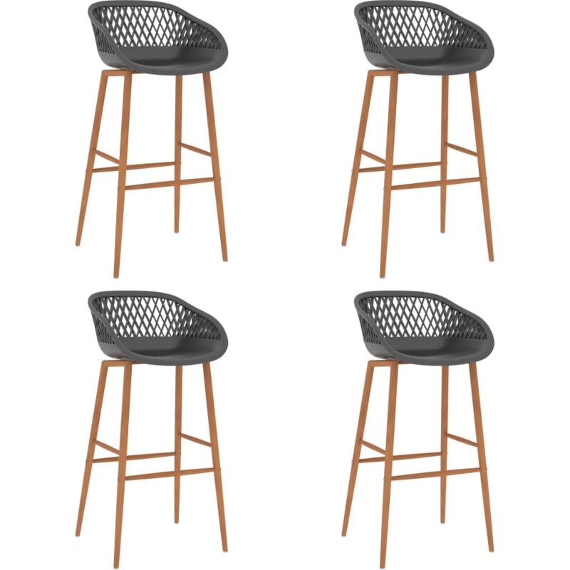 Vidaxl - Bar Chairs 4 Pcs Grey
