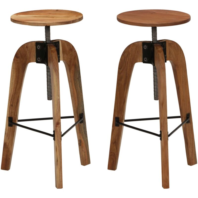 Vidaxl - Bar Chairs 2 pcs Solid Acacia Wood