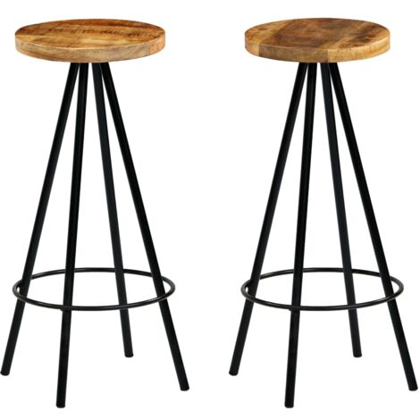 Bar Chairs 2 pcs Solid Mango Wood vidaXL