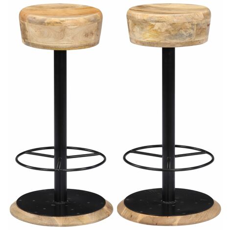 Bar Chairs 2 pcs Solid Mango Wood vidaXL