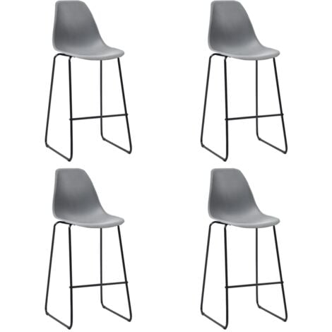 Bar Chairs 4 pcs Grey Plastic