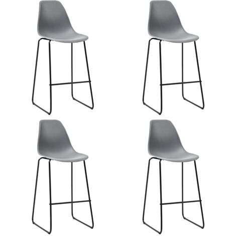 Bar Chairs 4 pcs Grey Plastic - Grey