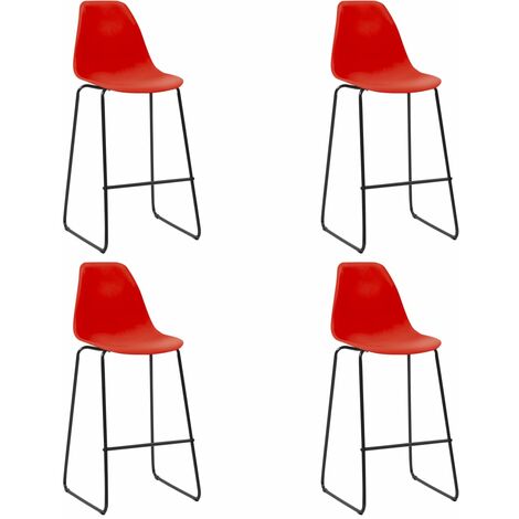 Bar Chairs 4 pcs Red Plastic
