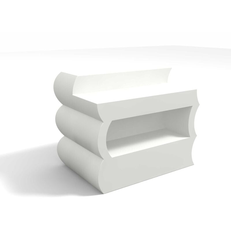 Kloris - Bar comptoir allumé d'extérieur lounge jardin mod. Clipper Blanc avec élairage