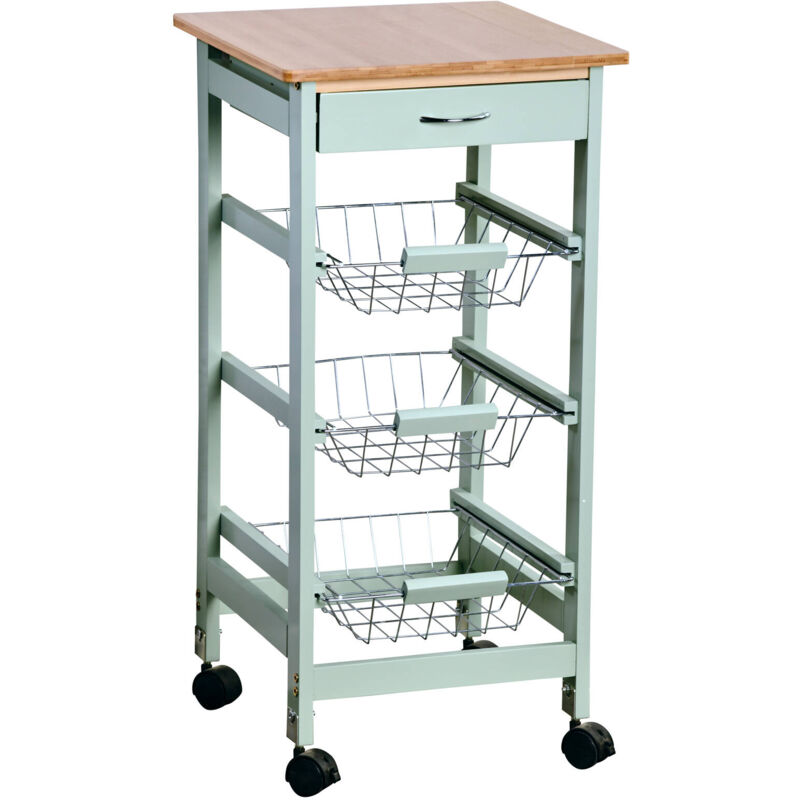 Kesper - Bar de cuisine mobile avec tiroir et paniers, 36 x 77 cm