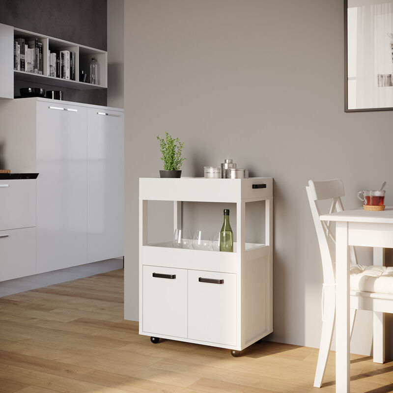 Rollcontainer Simon, Blanc, 60 x 88.7 cm Vicco