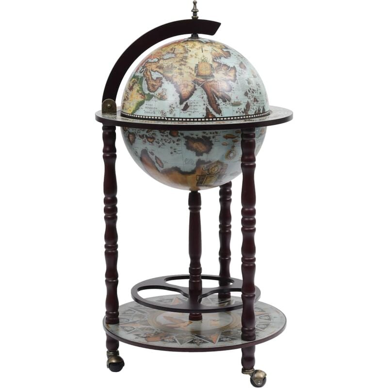 Bar sous forme de globe Bois d'eucalyptus Bleu
