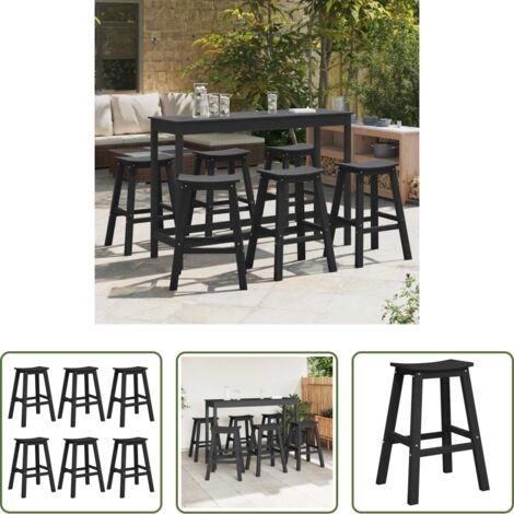 Bar moderno -  Juego de Bar en el Jardín 6 pcs Negro HDPE