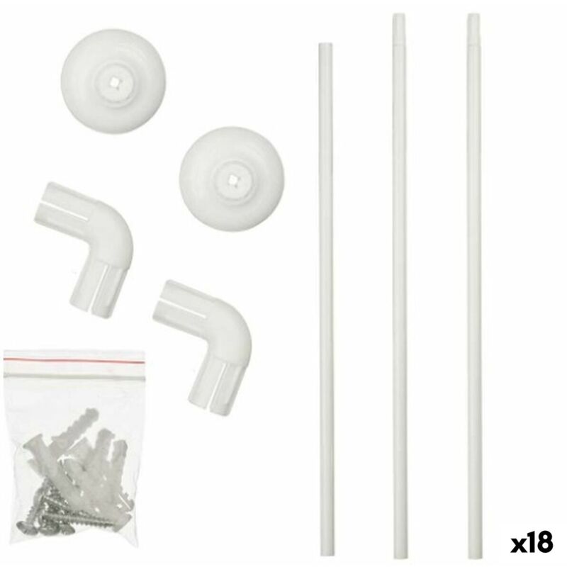 Tringle à rideau de douche 90 x 90 cm blancaluminium (18 pcs.)
