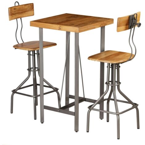 Bar Set 3 Pieces Solid Reclaimed Teak vidaXL