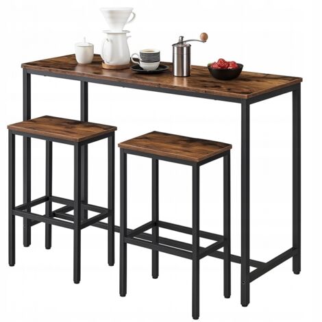 Bar-Set Küchentisch + 2 Hocker im modernen Industrial-Loft-Stil