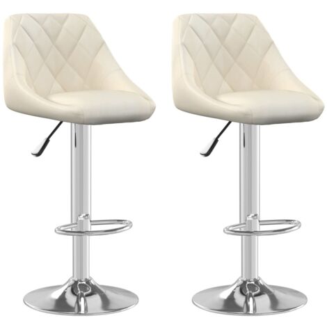 Bar Stool 2 pcs Cream Velvet vidaXL