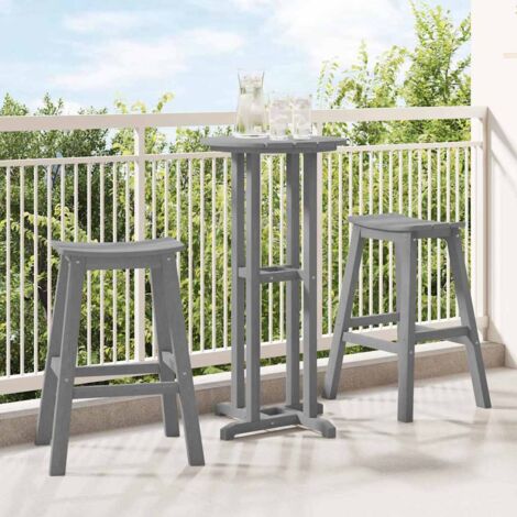 Bar Stool 2 pcs Light Grey 52 x 43 x 73.5cm HDPE vidaXL